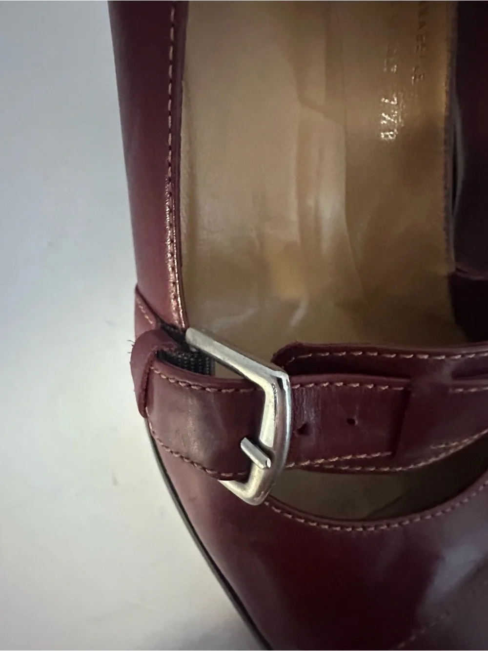 Coach Women's Burgundy Leather Buckle Pumps